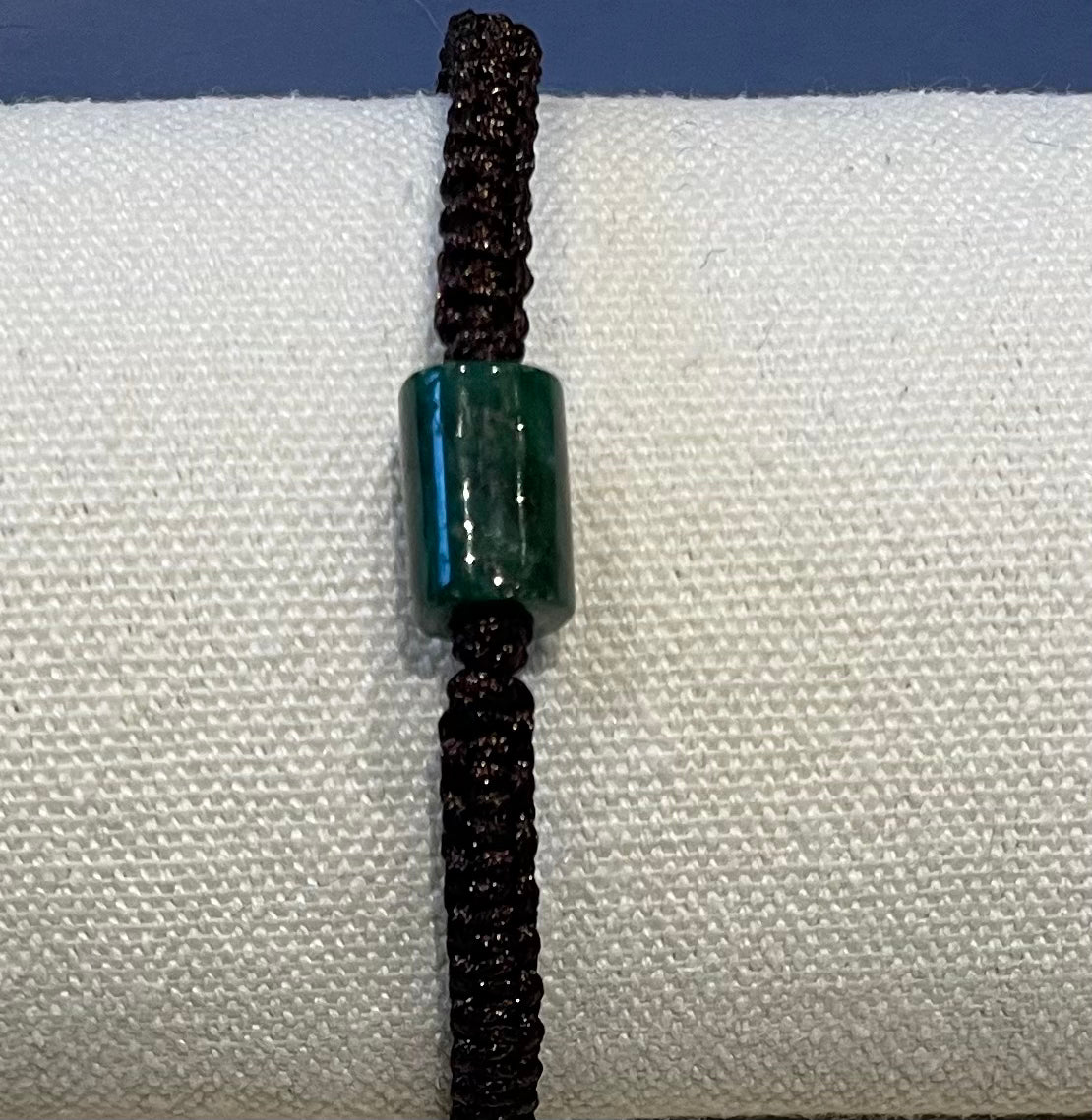 Handmade bracelet with a green jade charm