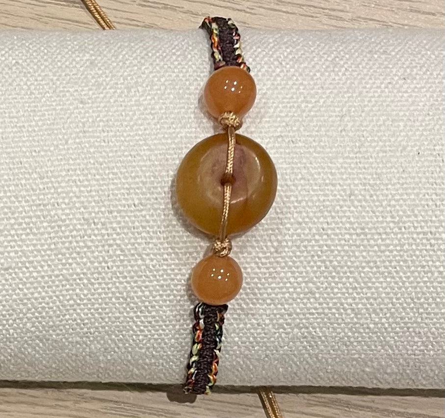 Handmade bracelet with yellow jade charms