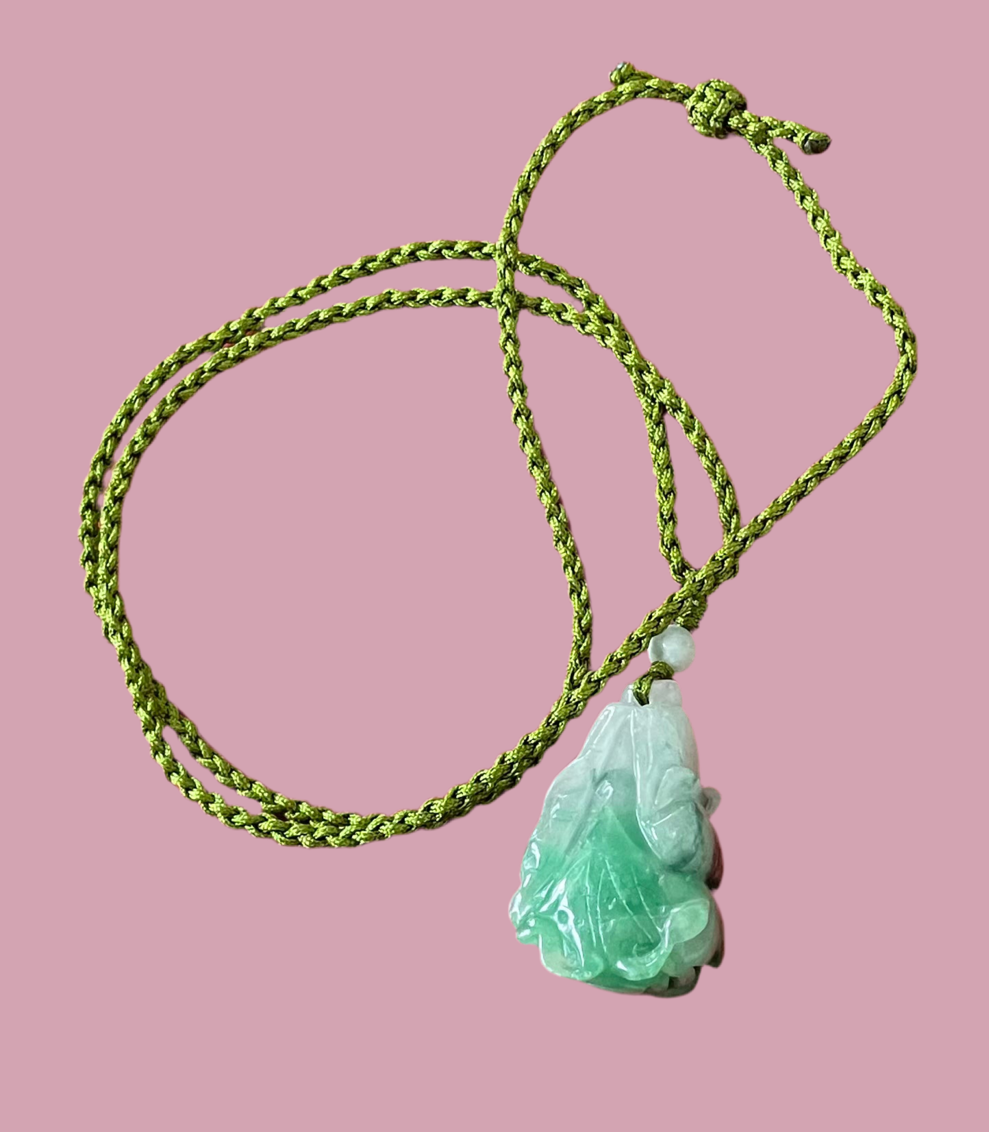 Handmade necklace with a jade pendant