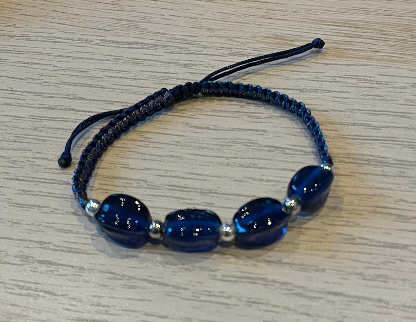 Handmade bracelet with glass beads
