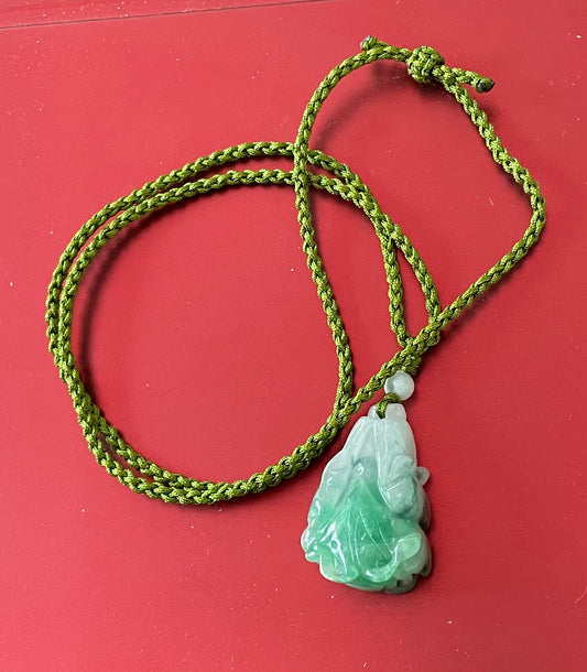 Handmade necklace with a jade pendant