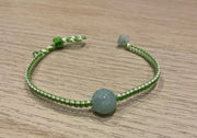 Handmade Green Jade Charm Bracelet, Natural Gemstone Jewelry for Luck, Balance & Prosperity