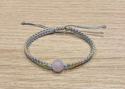 Handmade Bracelet with Purple Bead Charm, Adjustable Gemstone Jewelry for Protection & Positive Energy