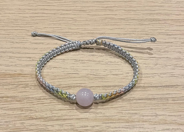 Handmade Bracelet with Purple Bead Charm, Adjustable Gemstone Jewelry for Protection & Positive Energy