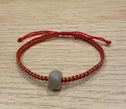 Handmade Bracelet with Green Jade Charm, Adjustable Cord Bracelet for Luck, Protection & Healing Energy