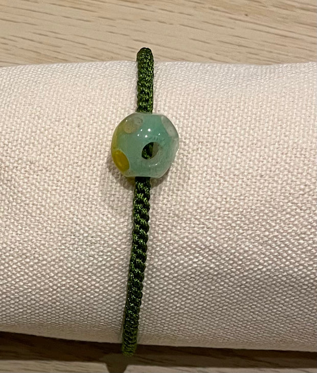 Handmade Green Jade Charm Bracelet, Adjustable Gemstone Jewelry for Luck, Prosperity & Positive Energy