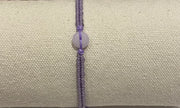 Handmade Bracelet with Tiny Purple Jade Donut, Adjustable Waxed Cord Bracelet for Calm Energy & Elegant Style