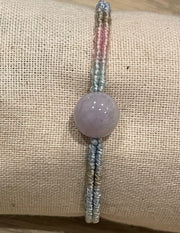 Handmade Lavender Jade Bead Bracelet, Natural Gemstone Jewelry for Calm, Healing & Positive Energy