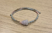 Handmade Bracelet with Light Purple Jade Gourd, Adjustable Cord Bracelet for Prosperity, Healing & Spiritual Balance
