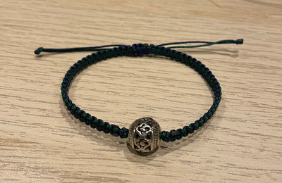 Handmade Bracelet with Silver Alloy Bead Charm, Adjustable Fashion & Spiritual Jewelry