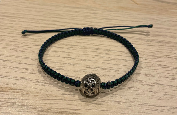 Handmade Bracelet with Silver Alloy Bead Charm, Adjustable Fashion & Spiritual Jewelry