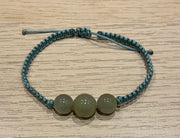Handmade Fine Jade Bead Bracelet, Adjustable Gemstone Jewelry for Healing & Positive Energy