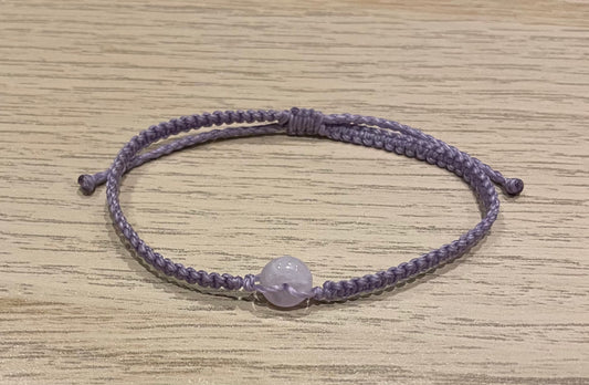 Handmade bracelet with a tiny lavender jade donut