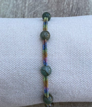 Handmade Bracelet with Green Jade Beads, Adjustable Cord Bracelet for Luck, Harmony & Healing Energy