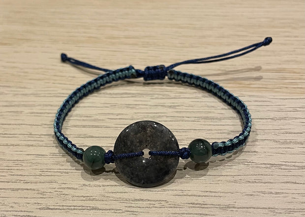 Handmade Black Jade Donut Bracelet – Adjustable Gemstone Jewelry for Protection & Positive Energy