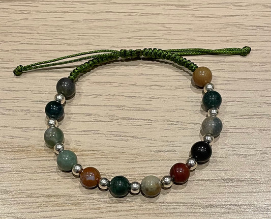 Handmade bracelet with colourful agate beads