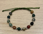 Handmade Colorful Agate Bead Bracelet, Adjustable Gemstone Jewelry for Healing & Positive Energy