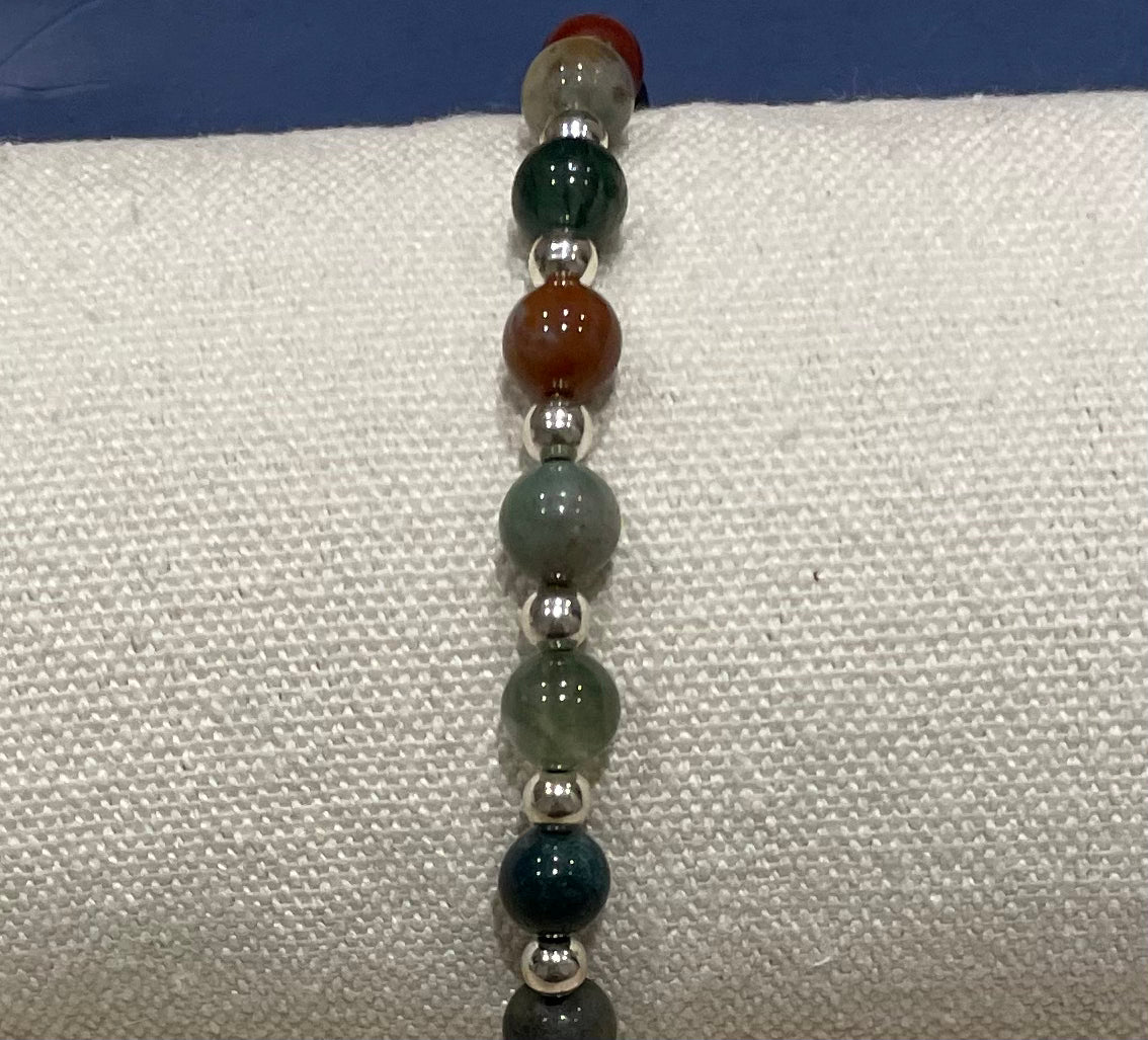 Handmade bracelet with colourful agate beads