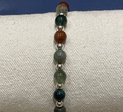 Handmade Colorful Agate Bead Bracelet, Adjustable Gemstone Jewelry for Healing & Positive Energy