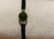 Handmade Bracelet with Green Jade Bead Charm, Adjustable Cord Bracelet for Luck, Balance & Healing Energy