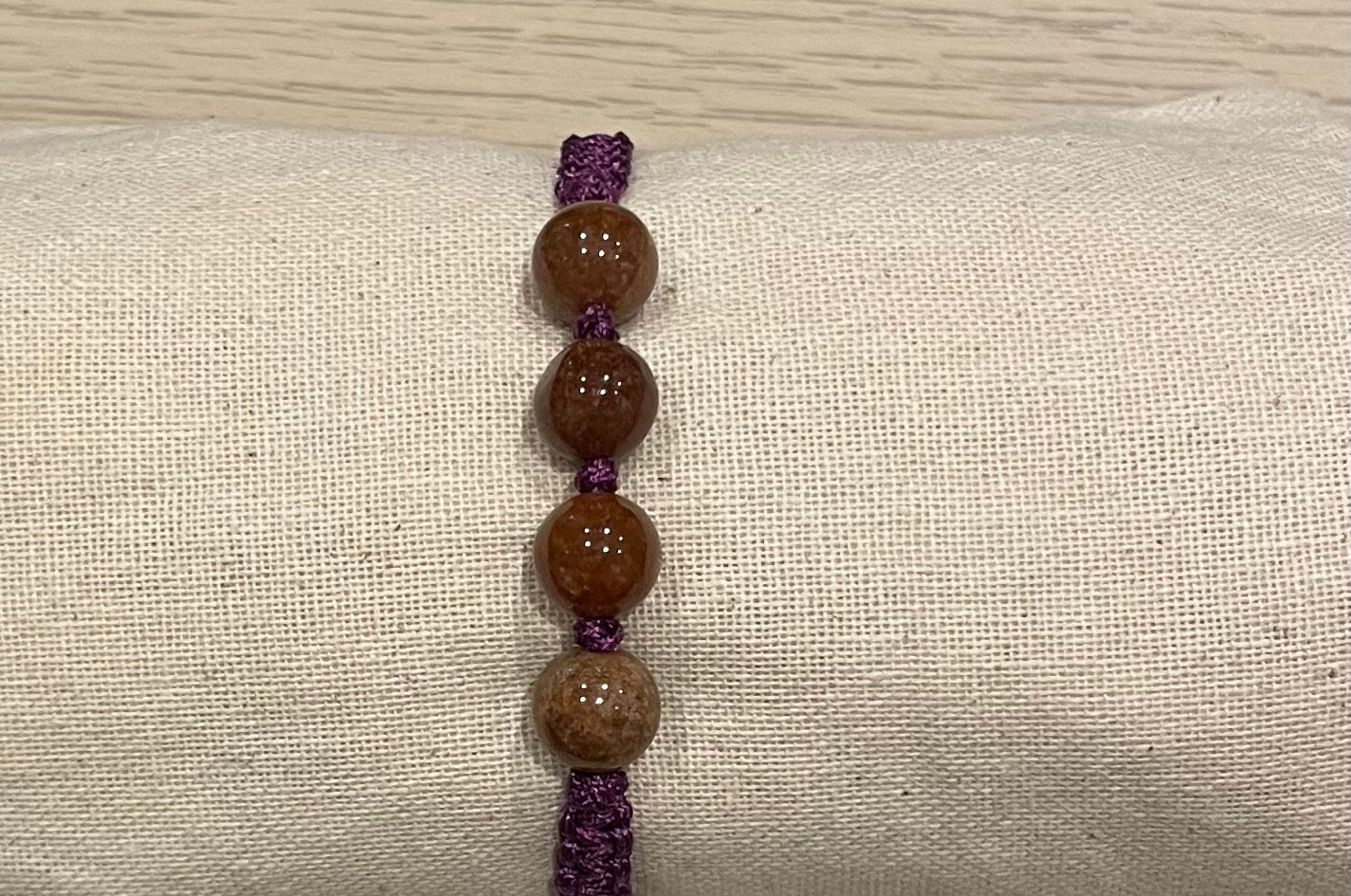 Handmade bracelet with red jade beads