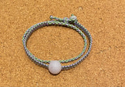 Handmade Bracelet with 13mm Light Purple Jade Bead, Adjustable Cord Bracelet for Peace, Healing & Emotional Balance