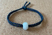 Handmade Bracelet with Jade Charm, Adjustable Cord Bracelet for Luck, Protection & Positive Energy