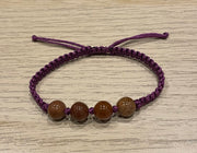 Handmade Bracelet with Red Jade Beads, Adjustable Cord Bracelet for Vitality, Courage & Positive Energy