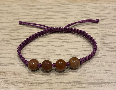 Handmade Bracelet with Red Jade Beads, Adjustable Cord Bracelet for Vitality, Courage & Positive Energy