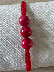 Handmade Red Stone Bead Bracelet for Passion, Strength & Positive Energy