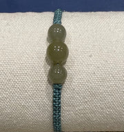 Handmade Fine Jade Bead Bracelet, Adjustable Gemstone Jewelry for Healing & Positive Energy