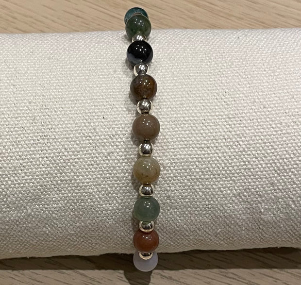 Handmade Colourful Agate Bead Bracelet, Adjustable Gemstone Jewelry for Balance, Energy & Positivity