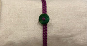 Handmade Bracelet with Green Jade Charm, Adjustable Cord Bracelet for Luck, Balance & Healing Energy