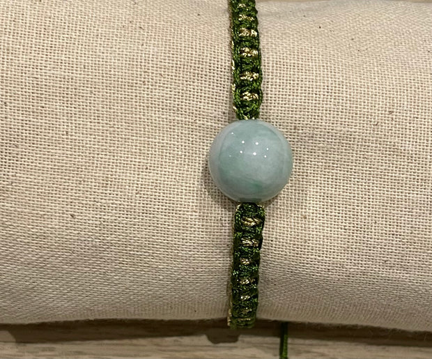Handmade Green Jade Bead Bracelet, Natural Gemstone Jewelry for Luck, Protection & Prosperity