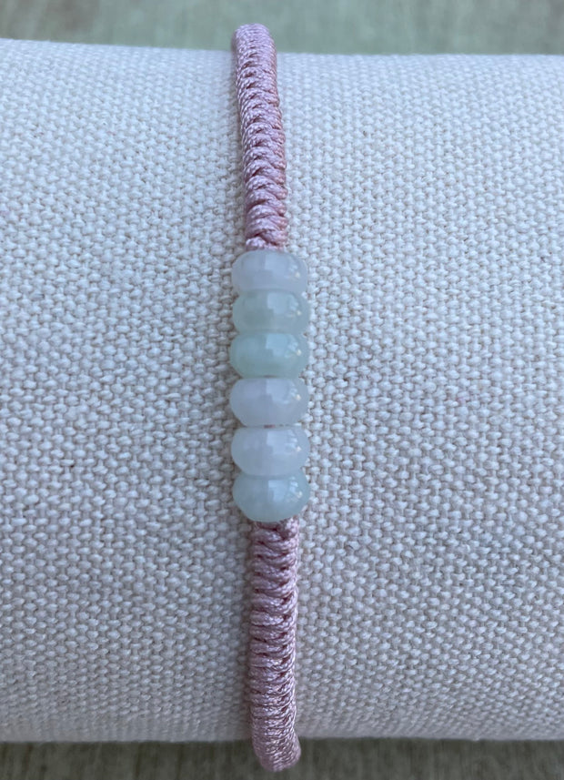 Handmade Bracelet with Ice Jade Beads, Elegant Natural Stone Bracelet for Clarity, Healing & Inner Peace