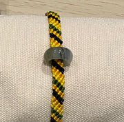 Handmade colourful bracelet with a jaHandmade Colourful Bracelet with Jade Ring, Adjustable Gemstone Jewelry for Luck, Energy & Positive Vibesde ring