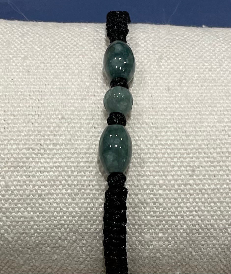 Handmade bracelet with green jade charms