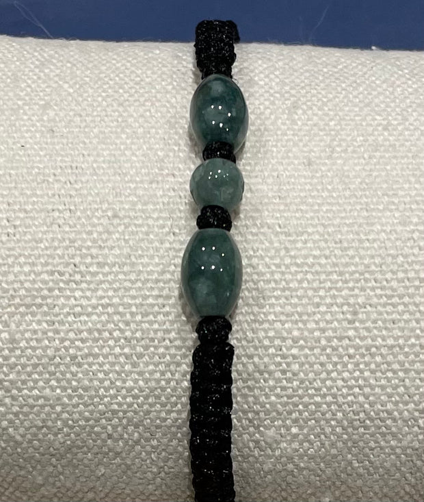Handmade Green Jade Charm Bracelet,  Adjustable Gemstone Jewelry for Luck, Prosperity & Positive Energy