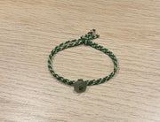 Handmade Bracelet with Small Hetian Jade Donut, Adjustable Cord Bracelet for Prosperity, Harmony & Protection