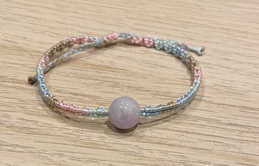 Handmade bracelet with a lavender jade bead