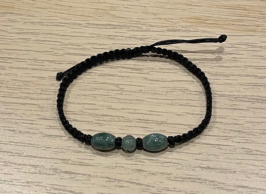 Handmade bracelet with green jade charms