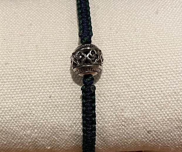 Handmade Bracelet with Silver Alloy Bead Charm, Adjustable Fashion & Spiritual Jewelry