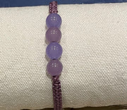 Handmade Purple Chalcedony Bracelet, Adjustable Gemstone Jewelry for Healing & Positive Energy