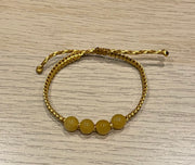 Handmade Bracelet with Yellow Jade Beads, Adjustable Cord Bracelet for Confidence, Joy & Positive Energy