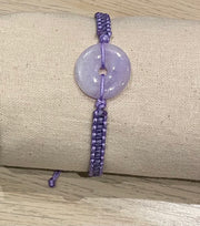 Handmade Lavender Jade Donut Bracelet, Natural Gemstone Jewelry for Calm, Healing & Inner Peace