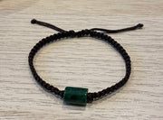 Handmade Bracelet with Green Jade Charm, Adjustable Cord Bracelet for Luck, Prosperity & Emotional Balance
