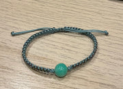 Handmade Bracelet with Green Jade Bead, Adjustable Cord Bracelet for Luck, Balance & Healing Energy