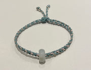 Handmade Braided Bracelet with White Jade Charm, Protection & Healing Energy