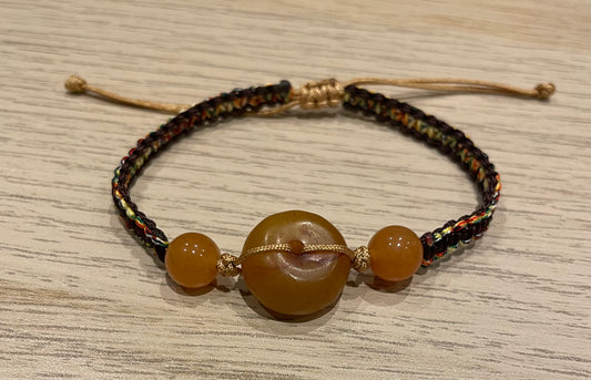 Handmade bracelet with yellow jade charms