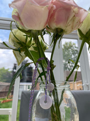 Handmade Necklace with Lavender Jade Donut and Bead Pendants,  Healing Stone Jewelry for Calm Energy & Elegant Balance